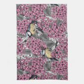 Linge De Cuisine Oiseaux dans le jardin lilas rose (Vertical)