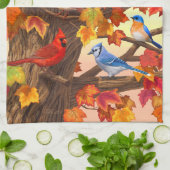 Linge De Cuisine Oiseaux dans l'érable d'automne (Plié)