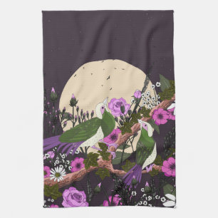 Linge De Cuisine Oiseaux dans les fleurs