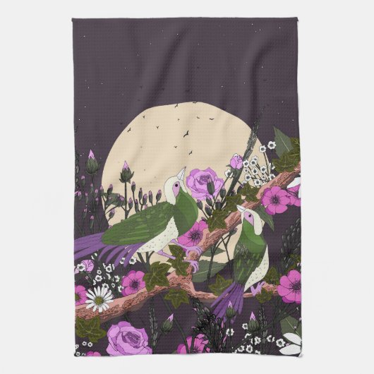 Linge De Cuisine Oiseaux dans les fleurs (Vertical)