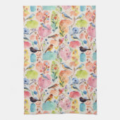 Linge De Cuisine Oiseaux d'arty colorés et fleurs Aquarelle (Vertical)