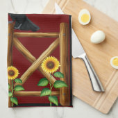 Linge De Cuisine Oiseaux de campagne Corbeaux Fleurs de soleil Rave (Quart Plié)