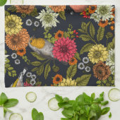 Linge De Cuisine Oiseaux de jardin et fleurs 2 (Plié)