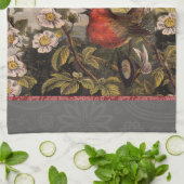 Linge De Cuisine Oiseaux de printemps Robin Oiseaux rouges (Plié)