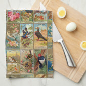 Linge De Cuisine Oiseaux du 19ème siècle des illustrations de (Quart Plié)