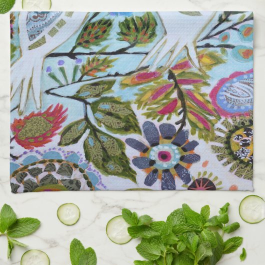 Linge De Cuisine Oiseaux en papier I (Plié)