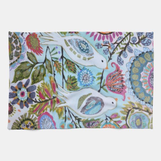 Linge De Cuisine Oiseaux en papier I (Horizontal)