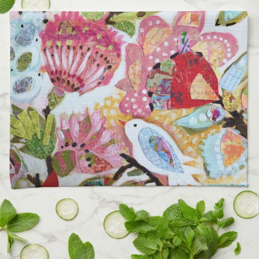 Linge De Cuisine Oiseaux en papier II (Plié)