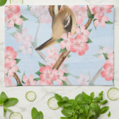 Linge De Cuisine Oiseaux et fleurs. Motif de Spring (Plié)