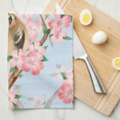 Linge De Cuisine Oiseaux et fleurs. Motif de Spring (Quart Plié)