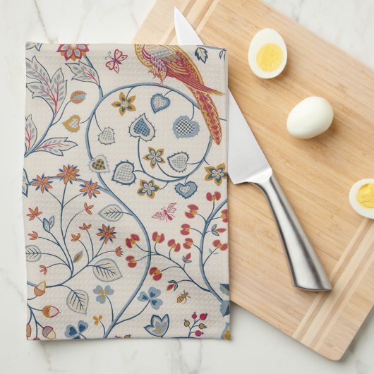 Linge De Cuisine Oiseaux et fleurs, William Morris (Quart Plié)