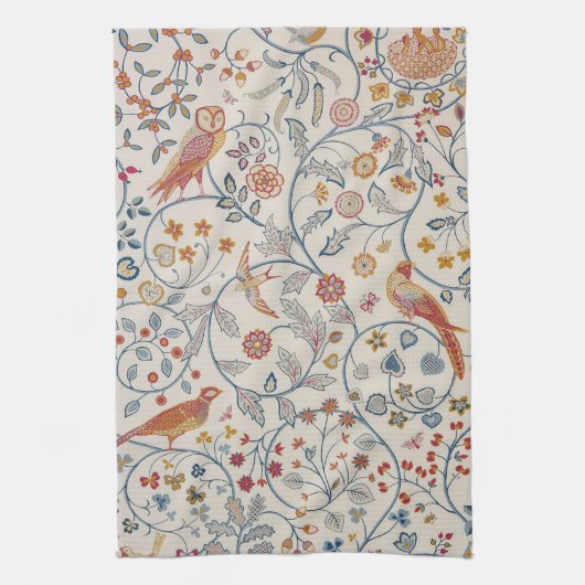 Linge De Cuisine Oiseaux et fleurs, William Morris (Vertical)