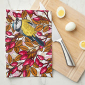 Linge De Cuisine Oiseaux et hanches roses de chien (Quart Plié)