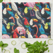 Linge De Cuisine Oiseaux exotiques (Plié)