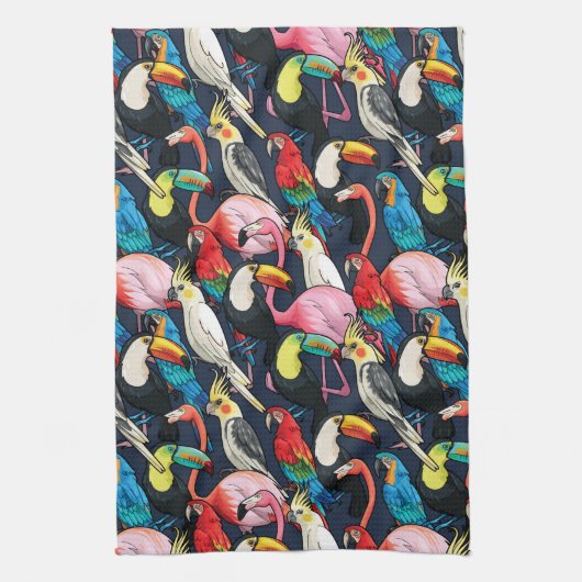 Linge De Cuisine Oiseaux exotiques (Vertical)