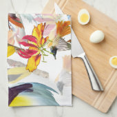Linge De Cuisine Oiseaux exotiques du Paradis et fleurs Aquarelle (Quart Plié)