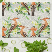 Linge De Cuisine Oiseaux exotiques sur dentelle (Plié)