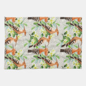Linge De Cuisine Oiseaux exotiques sur dentelle (Horizontal)