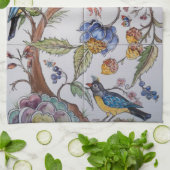 Linge De Cuisine Oiseaux Fleurs florales Chinoiserie Carrelage Orie (Plié)