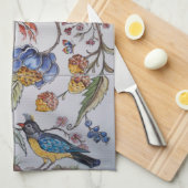 Linge De Cuisine Oiseaux Fleurs florales Chinoiserie Carrelage Orie (Quart Plié)