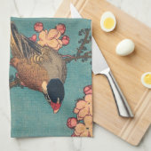 Linge De Cuisine Oiseaux Fleurs Hokusai Art Japonais (Quart Plié)