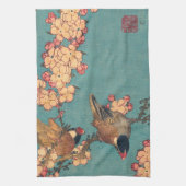 Linge De Cuisine Oiseaux Fleurs Hokusai Art Japonais (Vertical)