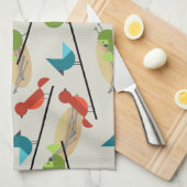 Linge De Cuisine Oiseaux modernes du milieu du siècle (Quart Plié)