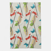 Linge De Cuisine Oiseaux modernes du milieu du siècle (Vertical)