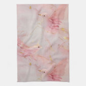 Linge De Cuisine Oiseaux roses dorés (Vertical)