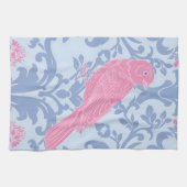 Linge De Cuisine Oiseaux roses mignons sur bleu clair (Horizontal)