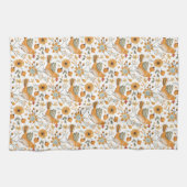 Linge De Cuisine Oiseaux scandinaves orange (Horizontal)
