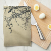 Linge De Cuisine Oiseaux sur un arbre (Quart Plié)