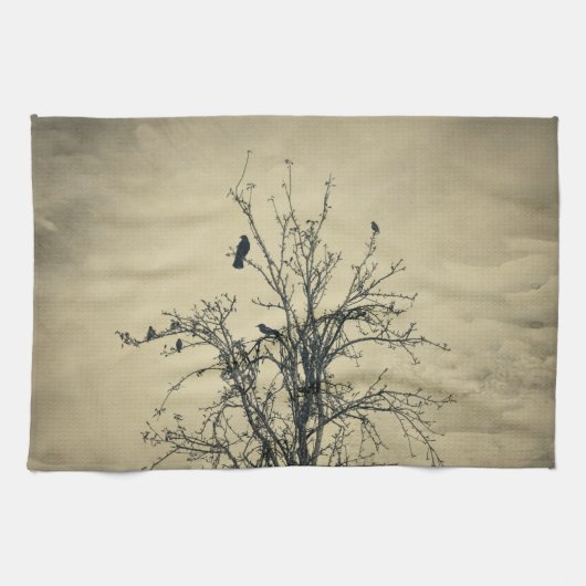 Linge De Cuisine Oiseaux sur un arbre (Horizontal)