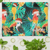 Linge De Cuisine Oiseaux tropicaux de jungle de Mele Kalikimaka (Plié)