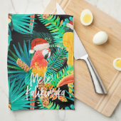 Linge De Cuisine Oiseaux tropicaux de jungle de Mele Kalikimaka (Quart Plié)