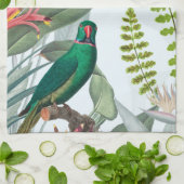 Linge De Cuisine Oiseaux tropicaux Perroquets et feuillage  (Plié)