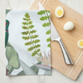 Linge De Cuisine Oiseaux tropicaux Perroquets et feuillage  (Quart Plié)