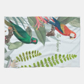 Linge De Cuisine Oiseaux tropicaux Perroquets et feuillage  (Horizontal)