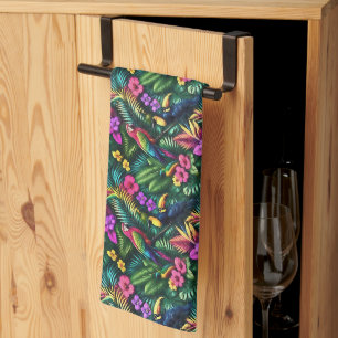 Linge De Cuisine Oiseaux Tropicaux Rêves de Jungle Motif de Surface