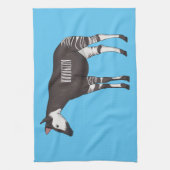 Linge De Cuisine Okapi cartoon illustration (Vertical)