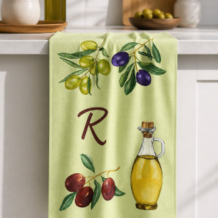 Linge De Cuisine Olive et huile
