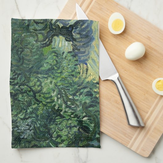 Linge De Cuisine Olive Trees par Van Gogh (Quart Plié)
