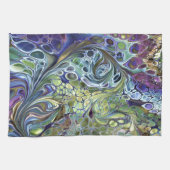 Linge De Cuisine Olive vert, purple blue burgundy (Horizontal)