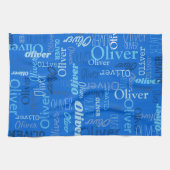 Linge De Cuisine Oliver ton de nom personnalisé bleu (Horizontal)