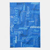Linge De Cuisine Oliver ton de nom personnalisé bleu (Vertical)