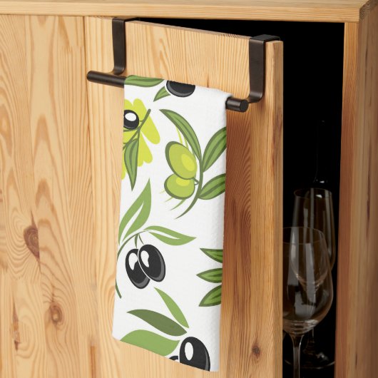 Linge De Cuisine Olives noires (Pliage en tiers)