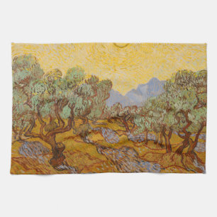 Linge De Cuisine Oliviers de Van Gogh Soleil Jaune Ciel