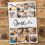 Linge De Cuisine Oma We Lots Hearts Modern Photo Collage<br><div class="desc">On t'aime Oma ! Cute, moderne et personnalisée famille photo collage serviette de cuisine pour montrer à grand-mère combien elle est aimée. Nous aimons cette écriture manuscrite avec des fioritures de coeur, ce qui en fait un cadeau de souvenir pour un grand-parent bien-aimé. Personnalisez avec 12 photos préférées et votre...</div>