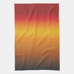Linge De Cuisine Ombre jaune rouge orange rouge vibrant du coucher 