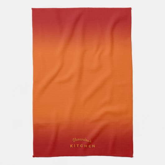Linge De Cuisine Ombre orange feu (Vertical)